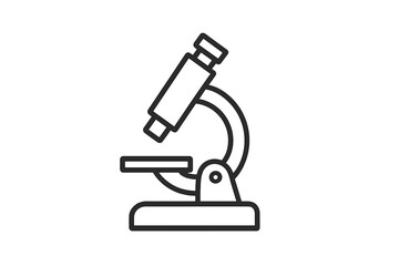 Vector icon of a microscope representing scientific research and laboratory activities in a modern educational setting