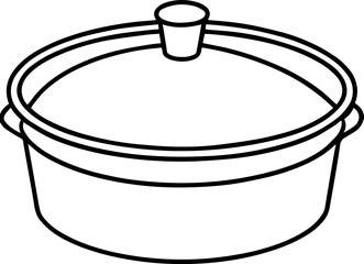 cake pan outline vector illustration, line art