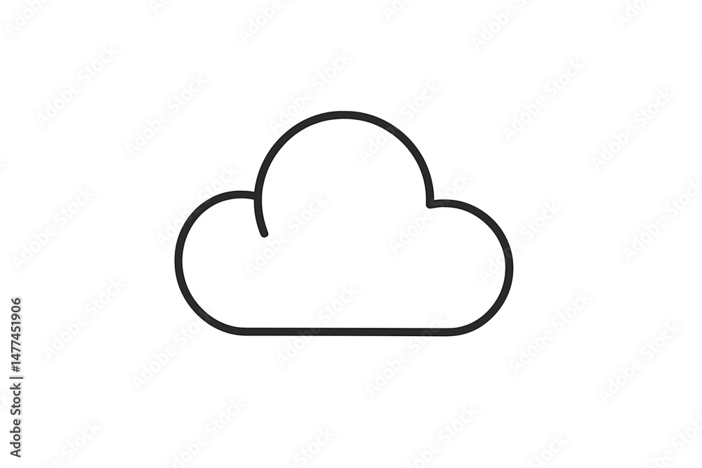 Wall mural stylized vector cloud icon designed for digital applications and graphic design projects with a mini