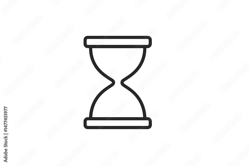Poster vector icon representing an hourglass in a minimalist design suitable for various applications relat