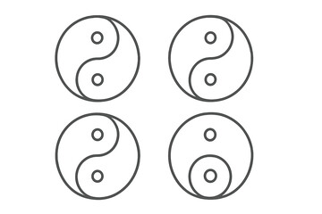 Vector icon design featuring four yin yang symbols arranged in a grid pattern for use in various digital applications