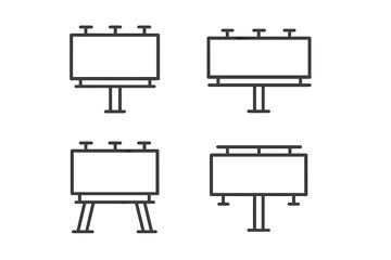Versatile vector icons depicting various billboard designs for advertising and marketing purposes