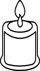 candle outline vector illustration, line art
