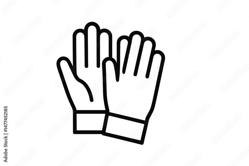 Poster vector icon of two hands showing open palms in a simplistic style suitable for various applications