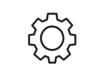 Vector icon representing a gear symbol commonly associated with settings or mechanical processes in various applications