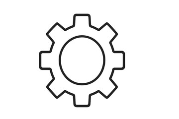 Gear icon representing machinery settings for technology, engineering, and industrial design