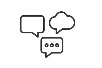 Vector icon depicting speech bubbles and cloud symbol representing communication and interaction