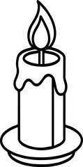 candle outline vector illustration, line art