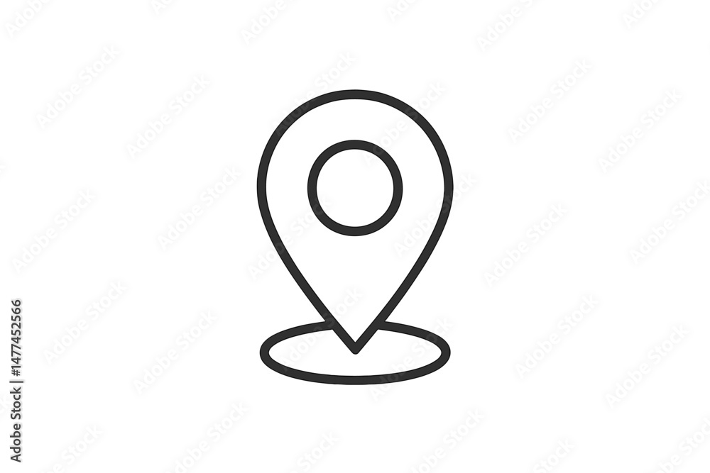 Poster location marker icon design suitable for maps and navigation applications in a minimalist style