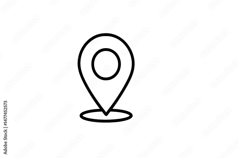 Poster location marker vector icon representing a specific point on a map for navigation or identification 