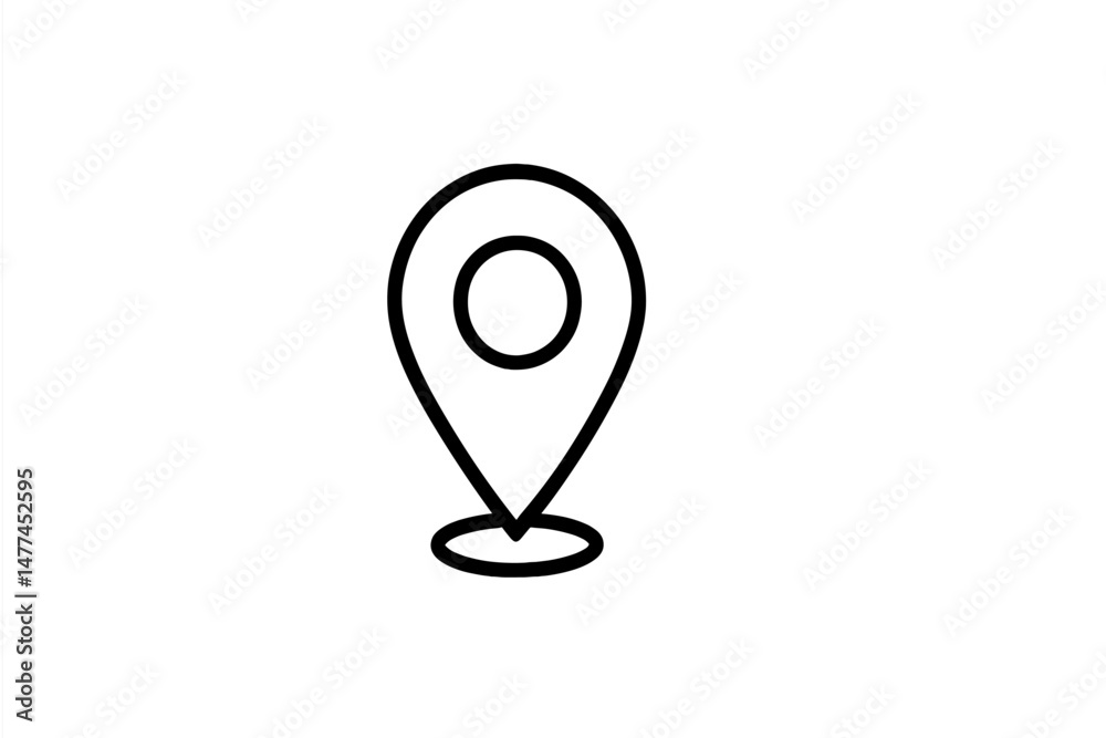 Poster location marker icon design symbolizing navigation and mapping concepts for digital applications