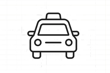 Minimalist vector icon of a taxi car front view designed for urban transport and navigation purposes © Alan