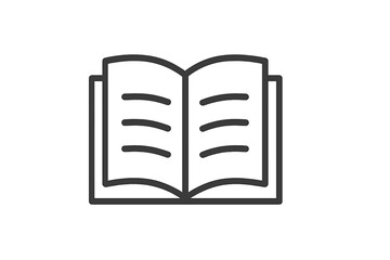 Open book vector icon representing reading or studying in a minimalist design suitable for educational themes