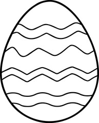 easter egg outline vector illustration, line art