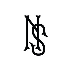 NS monogram logo design letter text name symbol monochrome logotype alphabet character simple logo
