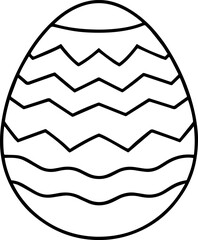 easter egg outline vector illustration, line art