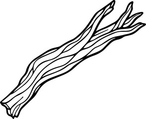 driftwood outline vector illustration, line art