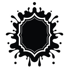 Black and white vintage style frame explodes with stylized splash borders