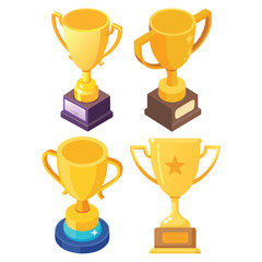 Golden trophy cup