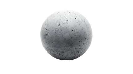 Concrete Ball on White Background - Professional Isolated Object Photography