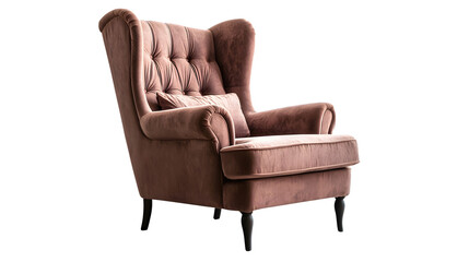 Fototapeta premium Elegant Cozy Wingback Armchair with Enveloping High Back - Luxurious Furniture