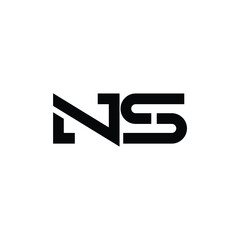 Obraz premium NS monogram logo design letter text name symbol monochrome logotype alphabet character simple logo