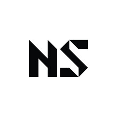 Fototapeta premium NS monogram logo design letter text name symbol monochrome logotype alphabet character simple logo
