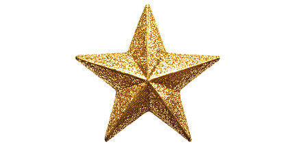 Obraz premium Shiny Gold Star Isolated on White Background for Design Projects
