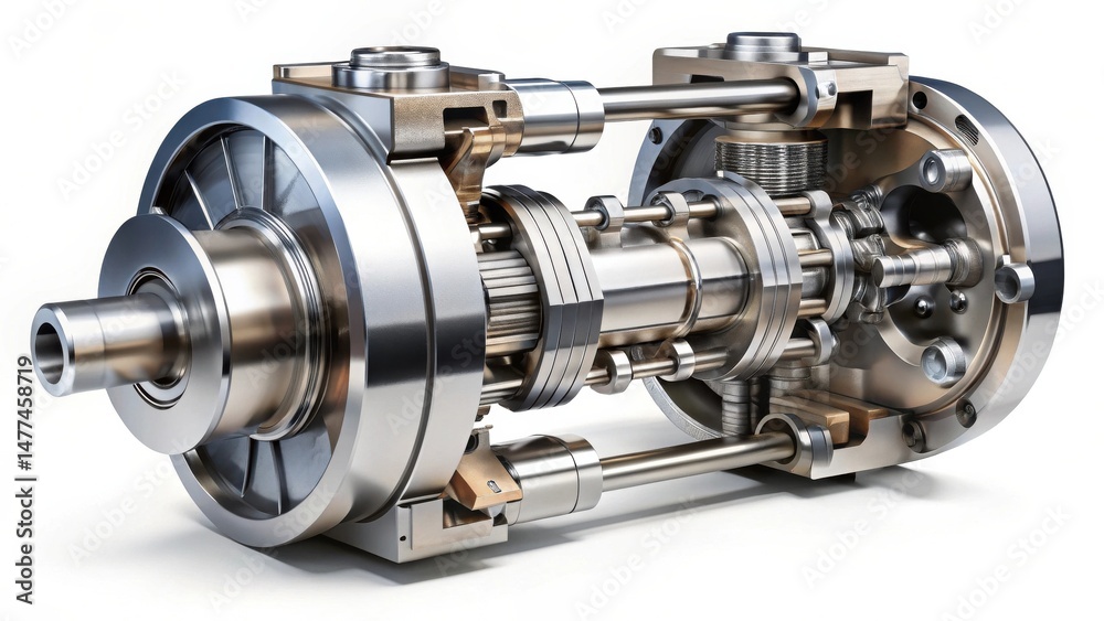 Aufkleber Precise Engineering A Detailed View of an Internal Combustion Engine's Complex Mechanism