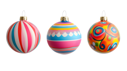 Vintage Christmas Decorations with Psychedelic 1960s Style for Festive Holiday Design Projects