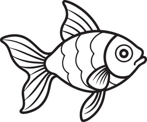 Artistic fish outline vector suitable for seafood branding and aquatic lifestyle graphics