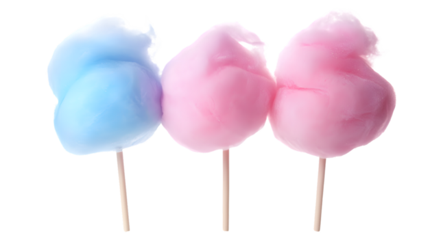 Delicious Cotton Candy on White Background for Vibrant and Fun Designs