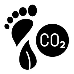 Carbon Footprint  Icon Element For Design	