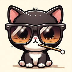 Fototapeta premium Cat with tooth pick