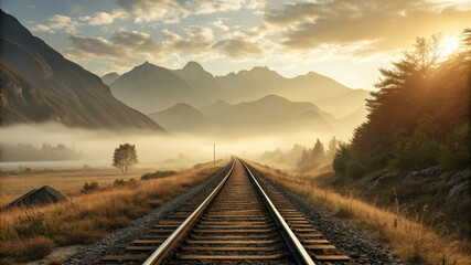 Fototapeta premium railway in the mountains