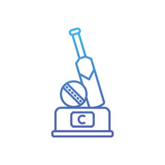Cricket Trophy Vector icon