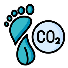 Carbon Footprint  Icon Element For Design	