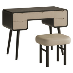 A desk with a stool and a footstool