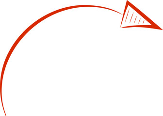 Hand-drawn style arrow illustration.