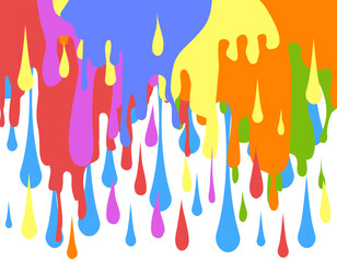 Multicolored paint runs off. The best palette. Color mixing.