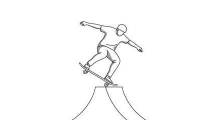 Skateboarder Executing a Bold Ollie over a Ramp