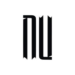 NU monogram logo design letter text name symbol monochrome logotype alphabet character simple logo
