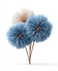 Obraz premium Elegant Blue and Beige Dandelion Flowers for Decor and Art