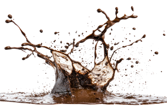 Dark liquid splash on black background