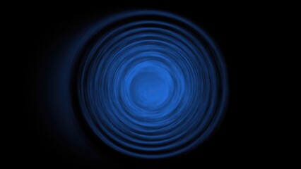 Blue concentric circles creating a hypnotic vortex on a black background