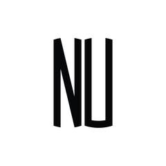 NU monogram logo design letter text name symbol monochrome logotype alphabet character simple logo
