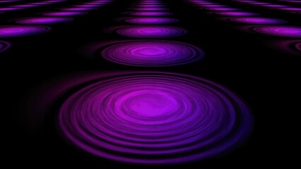 Purple concentric circles fading to black, creating a vanishing point effect
