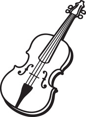 Minimalist line art violin design suitable for poster print projects and music culture illustrations.