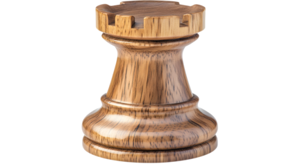 Single Wooden Chess King Piece Isolated on White Background for Strategy and Game Concepts