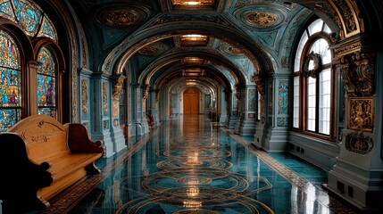 Obraz premium Ornate hallway interior